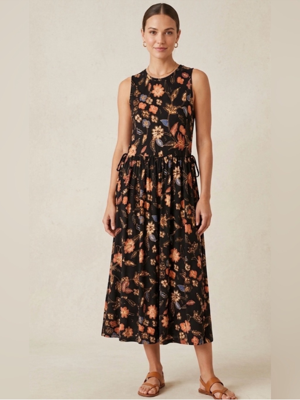 Ulla Johnson Clea In Odessa Black Floral Sleeveless Maxi Dress - Size L